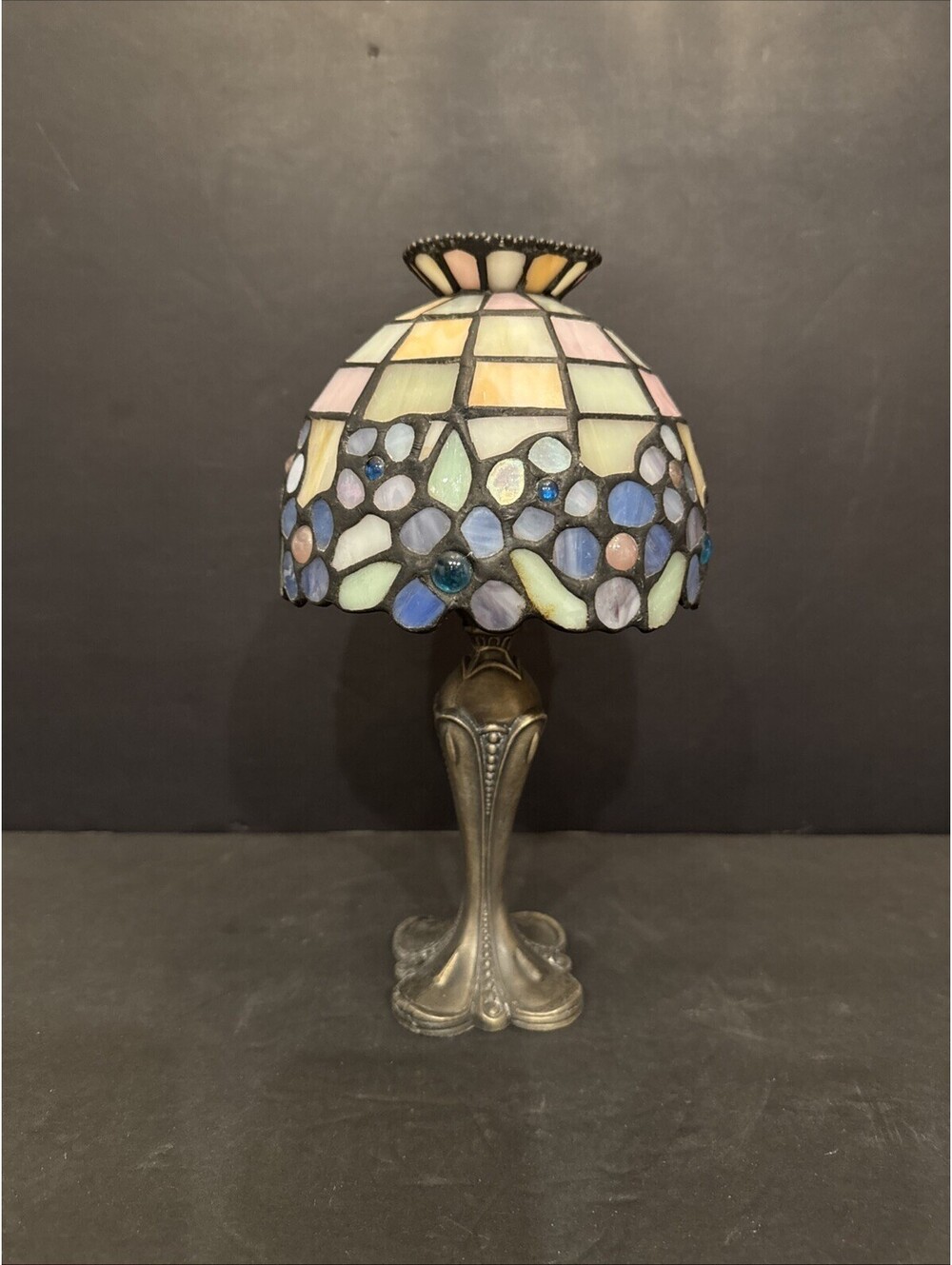 PartyLite Hydrangea Mosaic Tiffany Style Votive Candle Lamp Antique Bronze